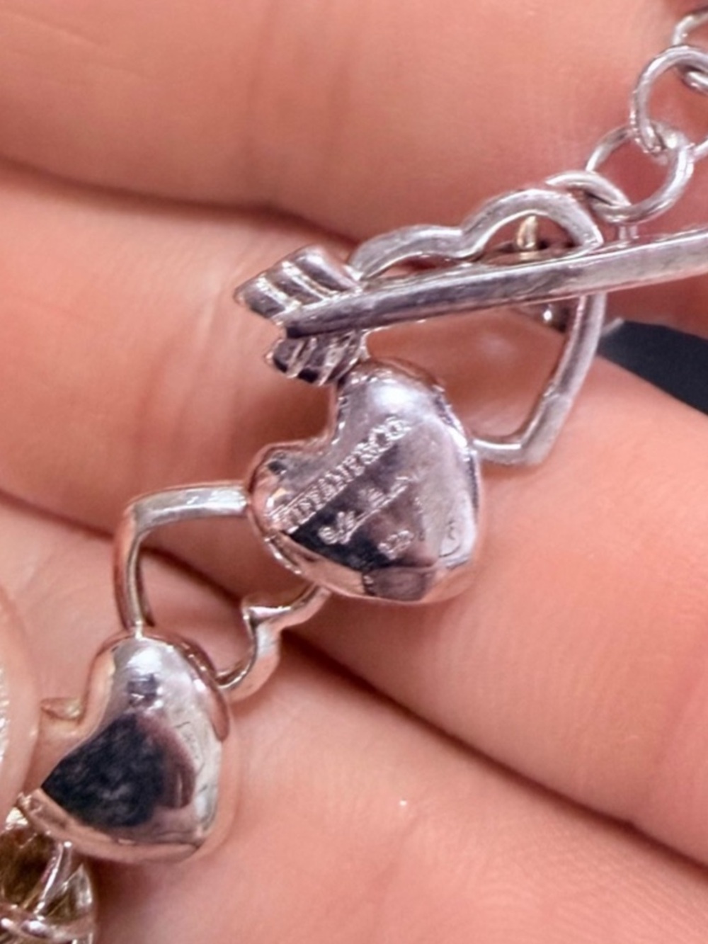 Tiffany & Co. Elsa Perreti Vintage Silver Heart Link Bracelet